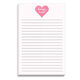 Pink Watercolor Heart Notepad Image 2 of 2